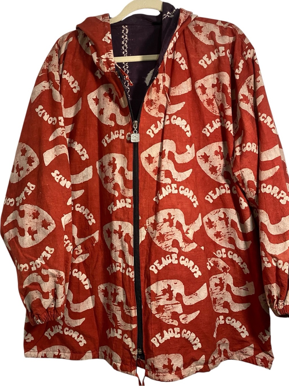 Hang Ten Full Zip Hooded Jacket in Peace Corps Print